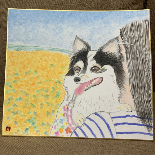 水彩画 犬